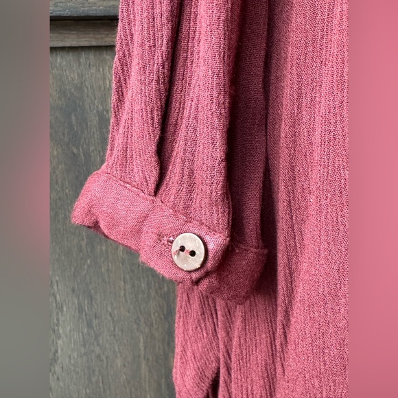 Anself Flowy Long Sleeve Asymmetrical Tunic Boho witchy Dress - maroon small - Picture 5 of 8